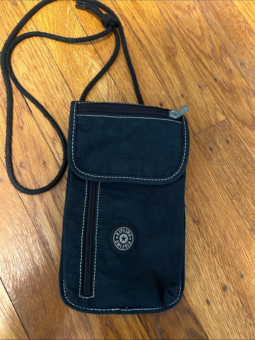 Kipling Black Small Crossbody Phone Pouch with Front Zip